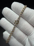 7" 14k Yellow Gold 3.2ctw E-F VS-VVS Lab Diamond Tennis Bracelet 4mm 5.6g