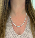 18" Silver 10ctw Lab Diamond Tennis Necklace