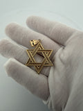 1.75" 14k Yellow Gold Star Of David 7mm Bail 4.8g