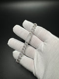 8" 14ctw Moissanite Silver Cuban 8mm 30.5g