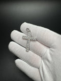 1.5" 2.5ctw Moissanite Silver Cross 5mm Bail 3.3g