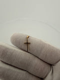 3/4" 14k Yellow Gold 3D Square Cross 2mm Bail .6g