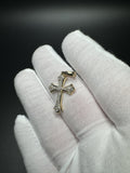 1.25" 10k Yellow Gold 1/3ctw Natural Diamond Gothic Cross 3.5mm Bail 1.5g