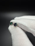 5mm Silver Black Opal Studs 1.4g