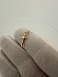 3/4" 14k Yellow Gold 3D Square Cross 2mm Bail .6g