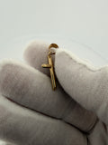 1" 14k Yellow Gold Round Cross 4mm Bail .7g