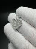 1" 2ctw Moissanite Heart Pendant 5.5mm Bail 2.3g