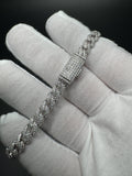 7.5" 5ctw Moissanite Silver Cuban 6mm 20.6g