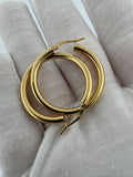 30mm x 3mm 18k Yellow Gold Hoops 2.55g