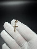 1.25" 14k Yellow Gold Round Cross 5.5mm Bail .84g