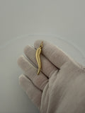 2" 14k Yellow Gold Italian Horn 4.5mm Bail 1.9g