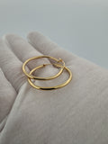 30mm x 2mm 18k Yellow Gold Hoops 2.5g