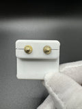 6mm 14k Yellow Gold Diamond Cut Ball Studs Screw Back Posts .4g