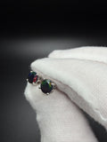 5mm Silver Black Opal Studs 1.4g
