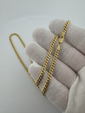 20" 14k Yellow Gold Cuban 3mm 7.7g