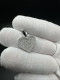 1" 2ctw Moissanite Heart Pendant 5.5mm Bail 2.3g