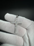 1.5" 2.5ctw Moissanite Silver Cross 5mm Bail 3.3g