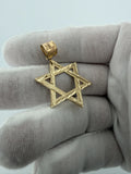 1.75" 14k Yellow Gold Diamond Cut Star Of David 7.3mm Bail 2.93g