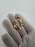 1.75" 14k Yellow Gold Star Of David 7mm Bail 4.8g
