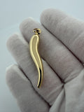 2" 14k Yellow Gold Italian Horn 4.5mm Bail 1.9g
