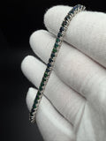 7.5" Silver Black Opal Tennis Bracelet 3mm 11.3g