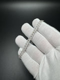 7.5" 3ctw Moissanite Silver Cuban 6mm 10.5g