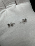 5mm 10k White Gold 1/5ctw Natural Diamond Cluster Studs .7g