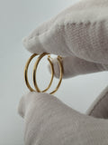 30mm x 2mm 18k Yellow Gold Hoops 2.5g