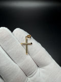 1.25" 14k Yellow Gold Round Cross 5.5mm Bail .84g