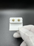 6mm 14k Yellow Gold Diamond Cut Ball Studs Screw Back Posts .4g