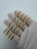 24" 14K Yellow Gold Cuban 3mm 17.93g