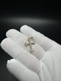 1.25" 10k Yellow Gold 1/3ctw Natural Diamond Gothic Cross 3.5mm Bail 1.5g