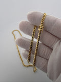 22" 14K Yellow Gold Cuban 4mm 27.32g