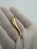2" 14k Yellow Gold Italian Horn 4.5mm Bail 1.9g