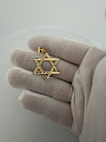 1.75" 14k Yellow Gold Diamond Cut Star Of David 7.3mm Bail 2.93g