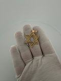 1.75" 14k Yellow Gold Star Of David 7mm Bail 4.8g