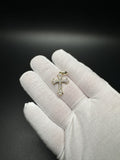 1.25" 10k Yellow Gold 1/3ctw Natural Diamond Gothic Cross 3.5mm Bail 1.5g