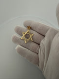 1.75" 14k Yellow Gold Diamond Cut Star Of David 7.3mm Bail 2.93g