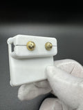 6mm 14k Yellow Gold Diamond Cut Ball Studs Screw Back Posts .4g