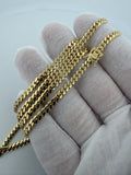 22" 14K Yellow Gold Cuban 4mm 27.32g