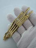 22" 14K Yellow Gold Cuban 5mm 42.6g