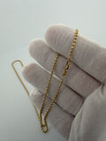 20" 14k Yellow Gold Diamond Cut Moon Bead Chain 2mm 6.53g