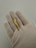2" 14k Yellow Gold Italian Horn 4.5mm Bail 1.9g