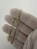 16" 14k Yellow Gold Figaro 2mm 2.94g