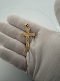 2" 14k Yellow Gold Latin Crucifix Two-Tone 5mm Bail 3.34g