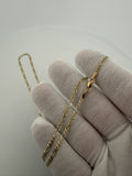 22" 14k Yellow Gold Figaro 2.5mm 3.83g