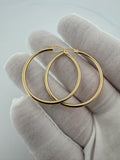35mm x 2mm 18k Yellow Gold Hoops 2.84g