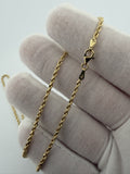 18" 14k Yellow Gold Rope 2mm 2.8g