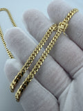 22" 14K Yellow Gold Cuban 4mm 27.38g