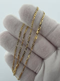16" 14k Yellow Gold Figaro 2mm 2.94g